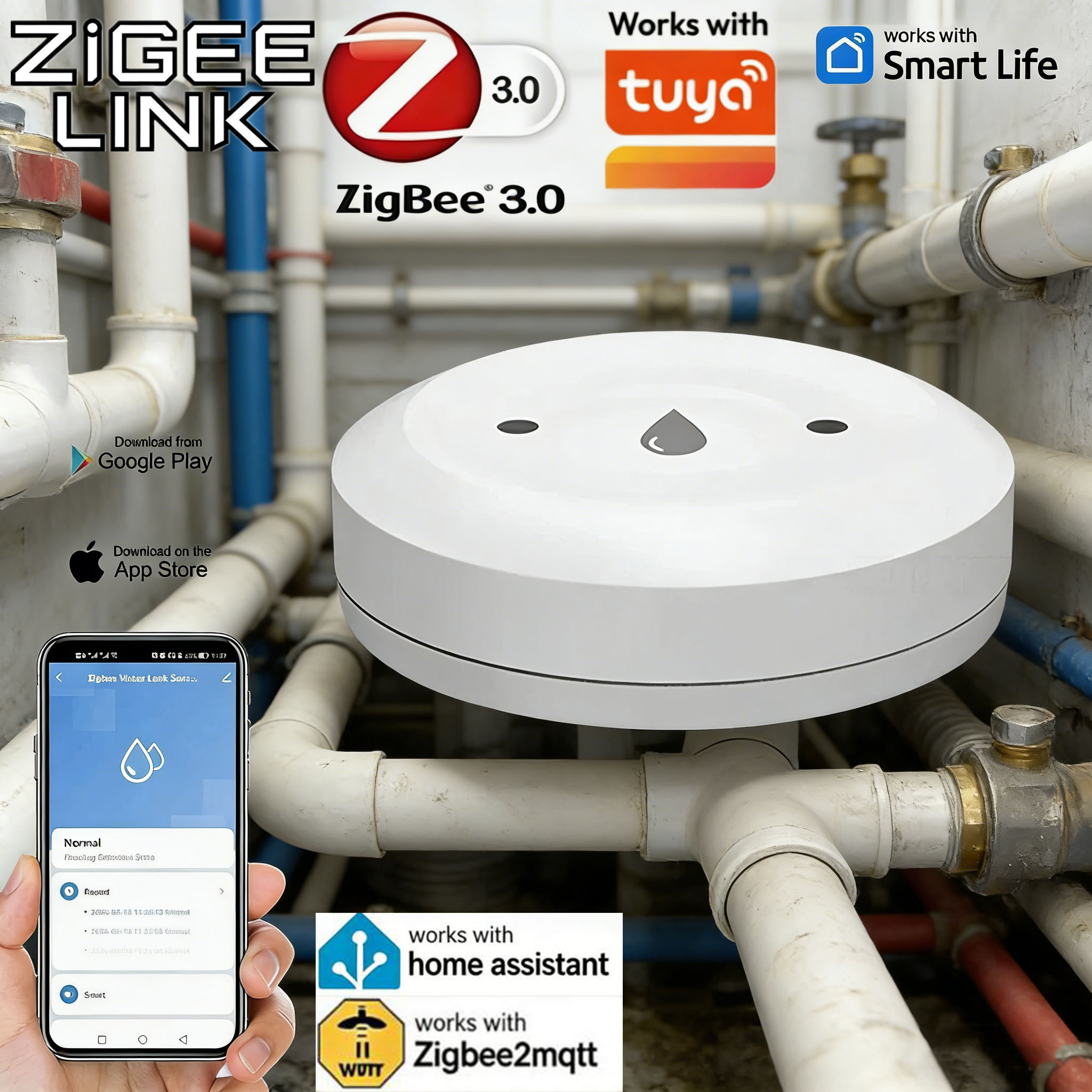 Smart Home Monitoring - For Tuya Zigbee Smart Water Leak