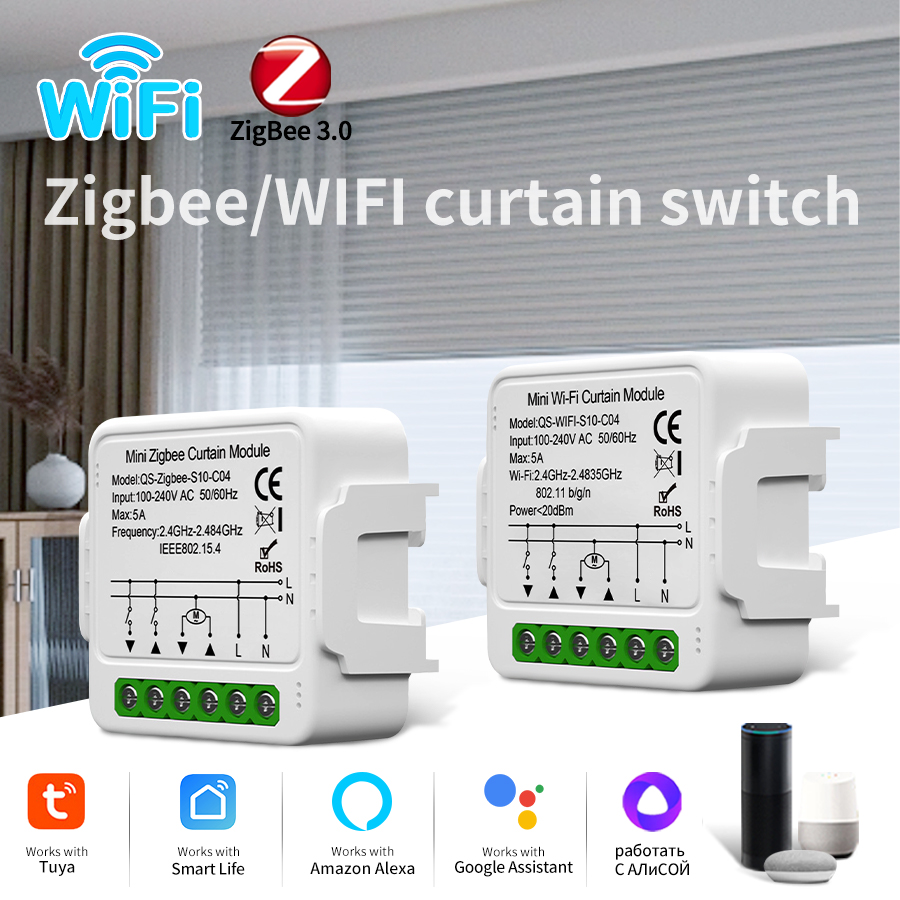Smart Home Z Wave - Tuya Smart ZigBee/WiFi Curtain Switch Module