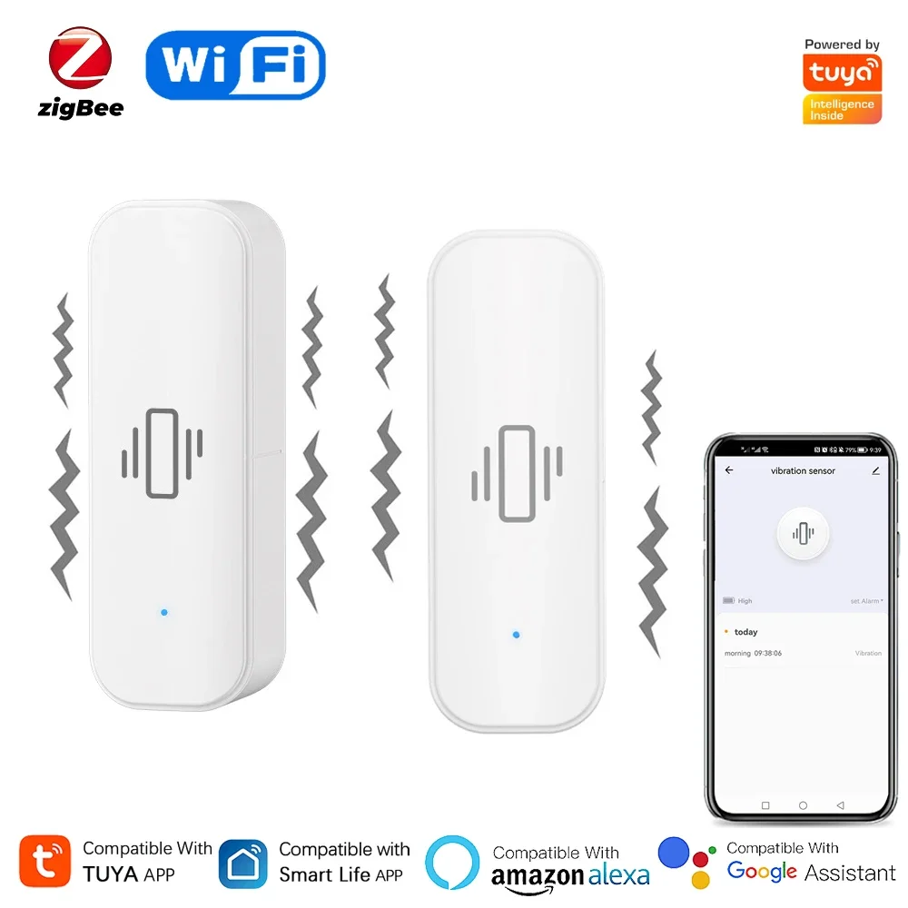 Smart Home Monitoring - Tuya WiFi/Zigbee Smart Vibration Sensor Home