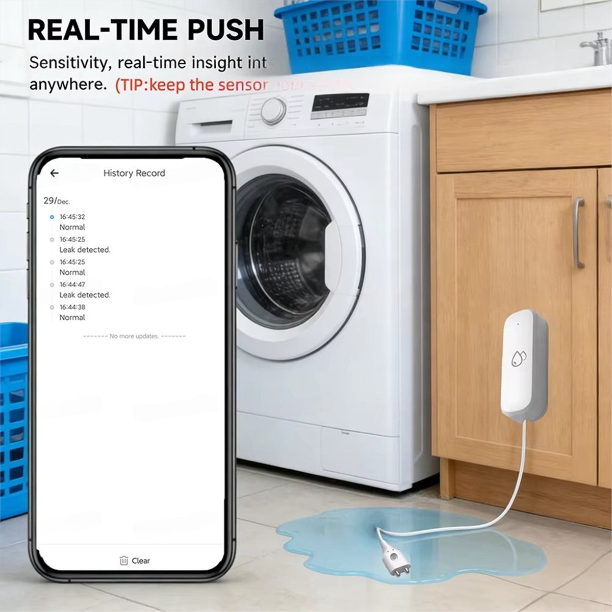 Smart Home Zigbee - Compatible ZigBee Water Leak Sensor Alarms