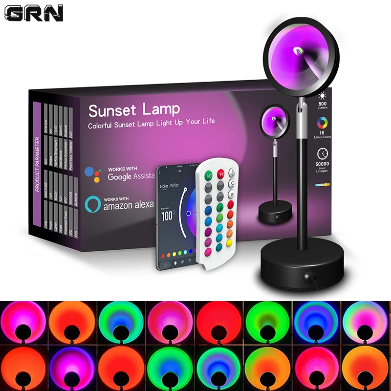 Smart LED Sunset Lamp Colorful - Smart Home Sistem review and price